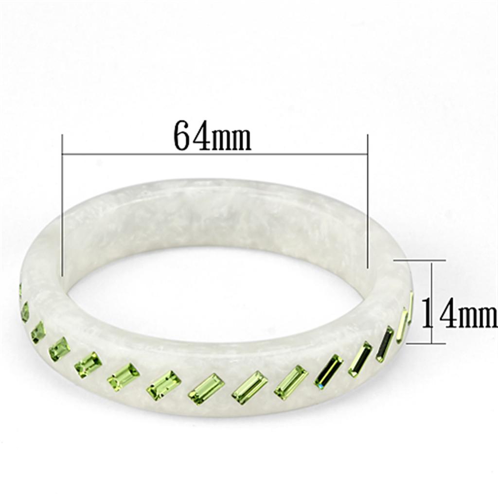 VL093 -  Resin Bangle with Top Grade Crystal  in Peridot-1