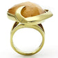 VL098 - IP Gold(Ion Plating) Stainless Steel Ring with Synthetic Synthetic Stone in Orange-2