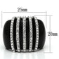 VL099 - High polished (no plating) Stainless Steel Ring with Top Grade Crystal  in Clear-1