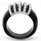 VL099 - High polished (no plating) Stainless Steel Ring with Top Grade Crystal  in Clear-2