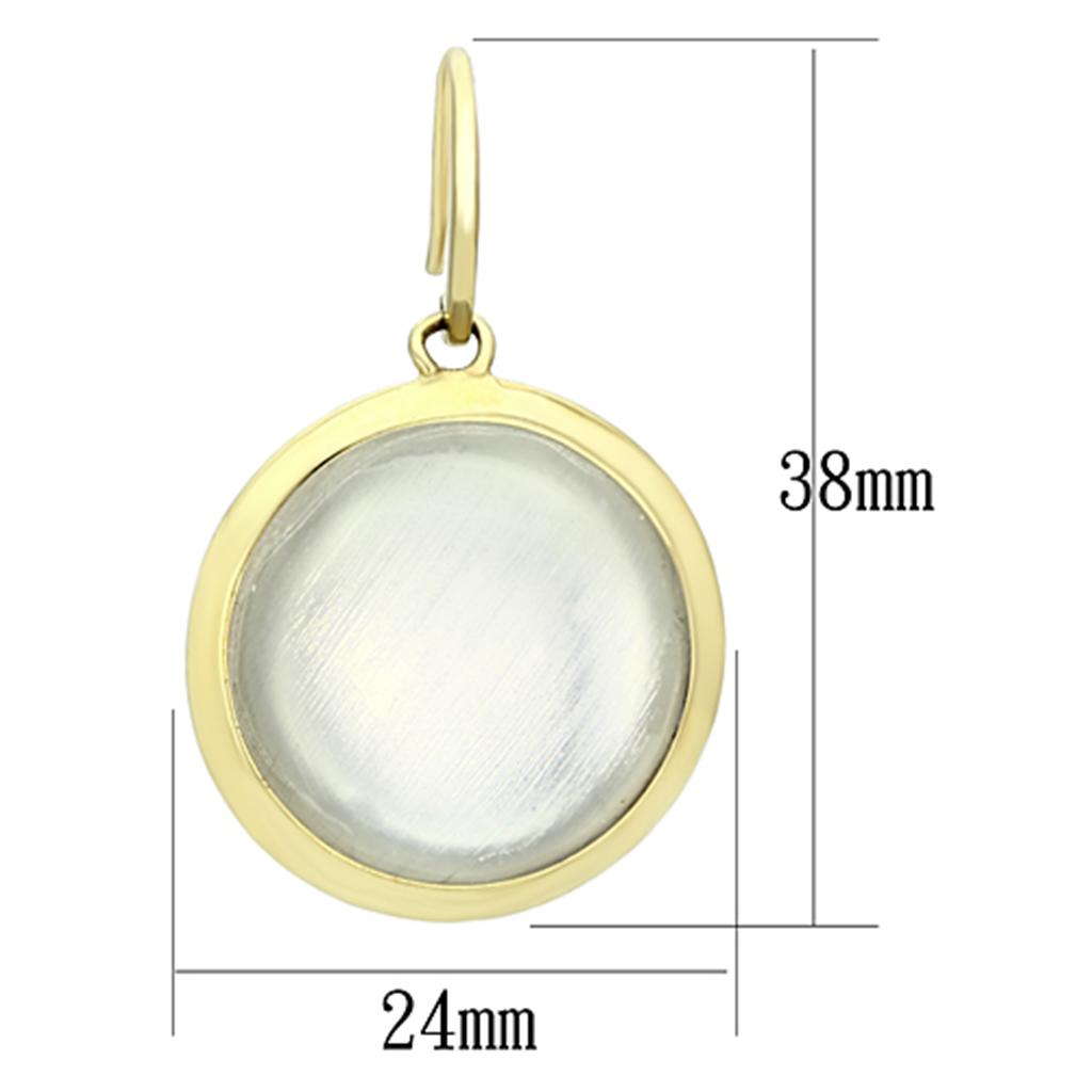 VL102 - IP Gold(Ion Plating) Brass Earrings with Synthetic Synthetic Stone in Clear-1