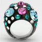 VL103 -  Resin Ring with Top Grade Crystal  in Multi Color-2
