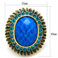 VL121 - IP Gold(Ion Plating) Stainless Steel Ring with Synthetic Synthetic Stone in Sea Blue-1