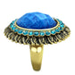 VL121 - IP Gold(Ion Plating) Stainless Steel Ring with Synthetic Synthetic Stone in Sea Blue-3