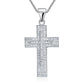 Micro Setting Cubic Zirconia 925 Sterling Silver Cross Pendant Necklace XFN8039-2