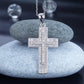 Micro Setting Cubic Zirconia 925 Sterling Silver Cross Pendant Necklace XFN8039-4