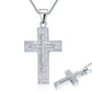 Micro Setting Cubic Zirconia 925 Sterling Silver Cross Pendant Necklace XFN8039-0