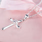 Kids Girl Cross Pendant Necklace 925 Sterling Silver Children Jewelry XFN8065-3