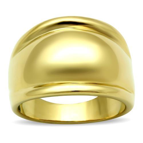 GL010 - IP Gold(Ion Plating) Brass Ring with No Stone-0