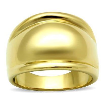 GL010 - IP Gold(Ion Plating) Brass Ring with No Stone-0