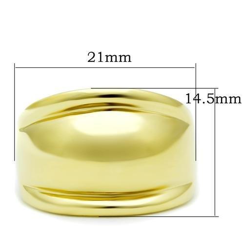 GL010 - IP Gold(Ion Plating) Brass Ring with No Stone-1