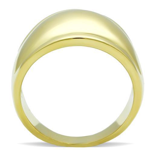 GL010 - IP Gold(Ion Plating) Brass Ring with No Stone-2