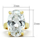 GL083 - IP Gold(Ion Plating) Brass Ring with AAA Grade CZ  in Clear-1