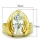 GL088 - IP Gold(Ion Plating) Brass Ring with AAA Grade CZ  in Clear-1