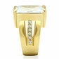 GL089 - IP Gold(Ion Plating) Brass Ring with AAA Grade CZ  in Clear-3