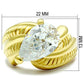 GL100 - IP Gold(Ion Plating) Brass Ring with AAA Grade CZ  in Clear-1