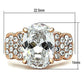 GL141 - IP Rose Gold(Ion Plating) Brass Ring with AAA Grade CZ  in Clear-1