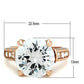 GL144 - IP Rose Gold(Ion Plating) Brass Ring with AAA Grade CZ  in Clear-1
