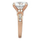 GL144 - IP Rose Gold(Ion Plating) Brass Ring with AAA Grade CZ  in Clear-3