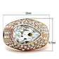 GL146 - IP Rose Gold(Ion Plating) Brass Ring with Top Grade Crystal  in Clear-1