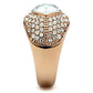 GL146 - IP Rose Gold(Ion Plating) Brass Ring with Top Grade Crystal  in Clear-3