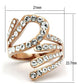 GL149 - IP Rose Gold(Ion Plating) Brass Ring with Top Grade Crystal  in Clear-1