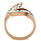 GL149 - IP Rose Gold(Ion Plating) Brass Ring with Top Grade Crystal  in Clear-2