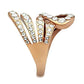 GL149 - IP Rose Gold(Ion Plating) Brass Ring with Top Grade Crystal  in Clear-3