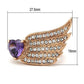 GL151 - IP Rose Gold(Ion Plating) Brass Ring with AAA Grade CZ  in Amethyst-1