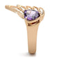 GL151 - IP Rose Gold(Ion Plating) Brass Ring with AAA Grade CZ  in Amethyst-3
