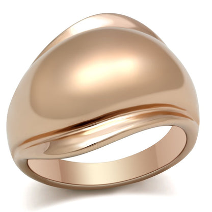 GL157 - IP Rose Gold(Ion Plating) Brass Ring with No Stone-0