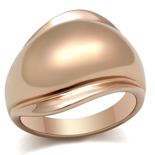 GL157 - IP Rose Gold(Ion Plating) Brass Ring with No Stone-0