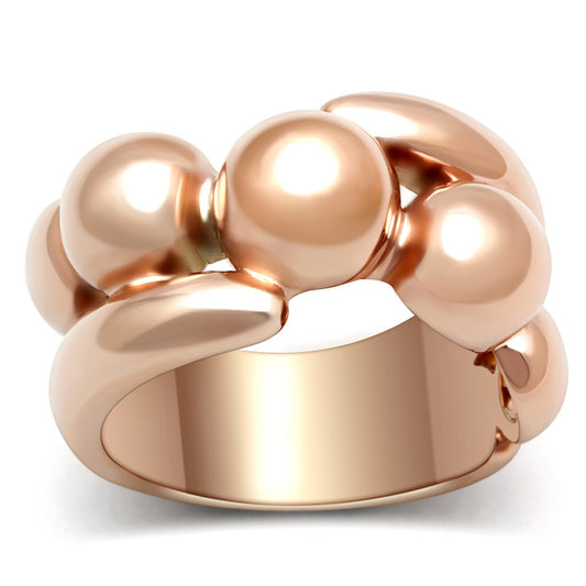 GL158 - IP Rose Gold(Ion Plating) Brass Ring with No Stone-0