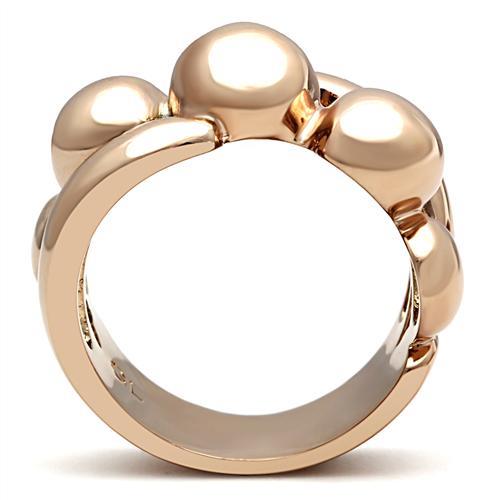 GL158 - IP Rose Gold(Ion Plating) Brass Ring with No Stone-2