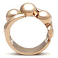 GL158 - IP Rose Gold(Ion Plating) Brass Ring with No Stone-2