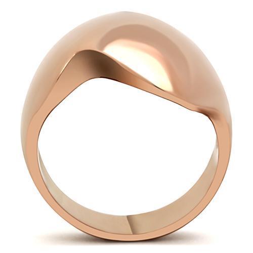 GL160 - IP Rose Gold(Ion Plating) Brass Ring with No Stone-2