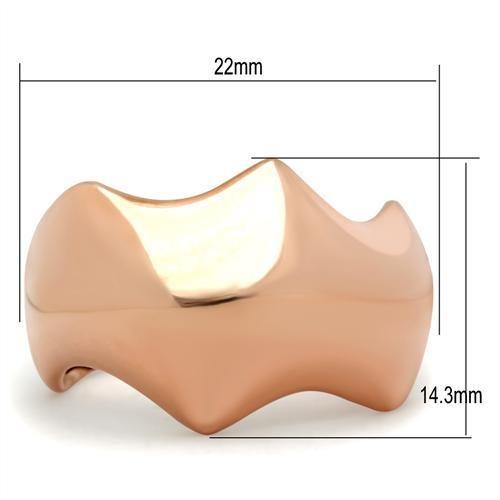 GL161 - IP Rose Gold(Ion Plating) Brass Ring with No Stone-1