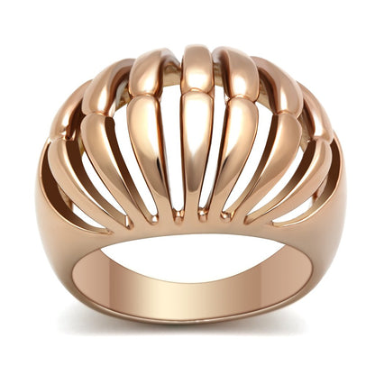 GL162 - IP Rose Gold(Ion Plating) Brass Ring with No Stone-0