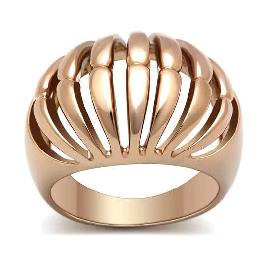 GL162 - IP Rose Gold(Ion Plating) Brass Ring with No Stone-0