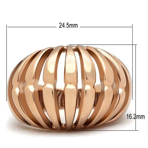 GL162 - IP Rose Gold(Ion Plating) Brass Ring with No Stone-1