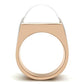 GL164 - IP Rose Gold(Ion Plating) Brass Ring with Synthetic Synthetic Stone in White-2
