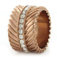 GL202 - IP Rose Gold(Ion Plating) Brass Ring with Top Grade Crystal  in Clear-3