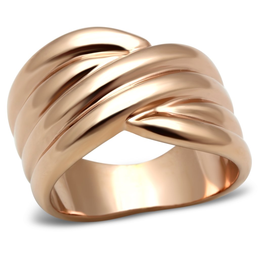GL205 - IP Rose Gold(Ion Plating) Brass Ring with No Stone-0