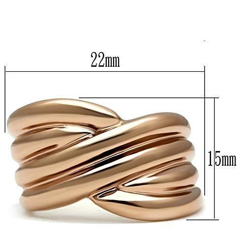 GL205 - IP Rose Gold(Ion Plating) Brass Ring with No Stone-1