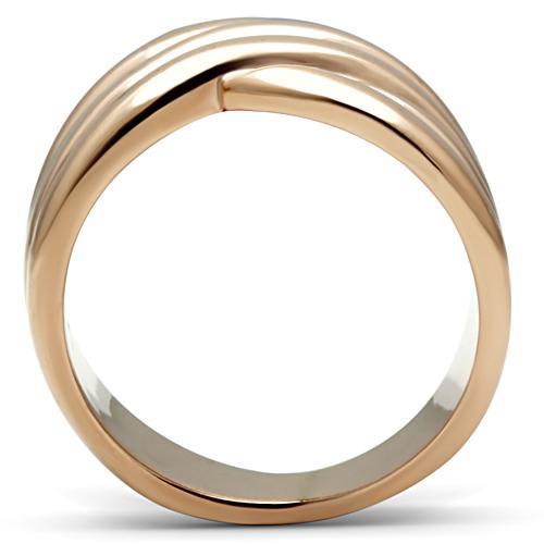 GL205 - IP Rose Gold(Ion Plating) Brass Ring with No Stone-2
