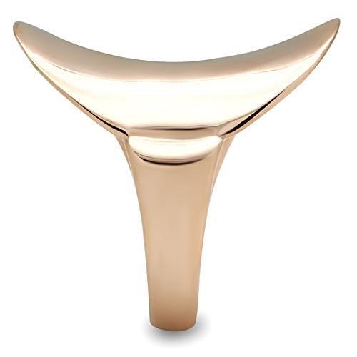 GL207 - IP Rose Gold(Ion Plating) Brass Ring with No Stone-2