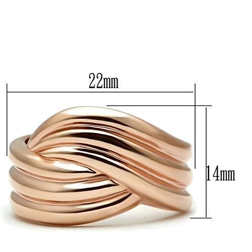 GL209 - IP Rose Gold(Ion Plating) Brass Ring with No Stone-1