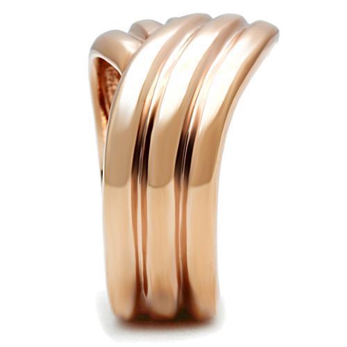 GL209 - IP Rose Gold(Ion Plating) Brass Ring with No Stone-3