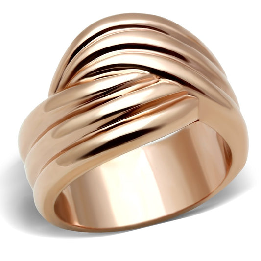 GL209 - IP Rose Gold(Ion Plating) Brass Ring with No Stone-0