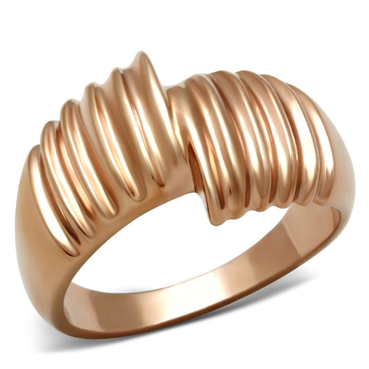 GL212 - IP Rose Gold(Ion Plating) Brass Ring with No Stone-0